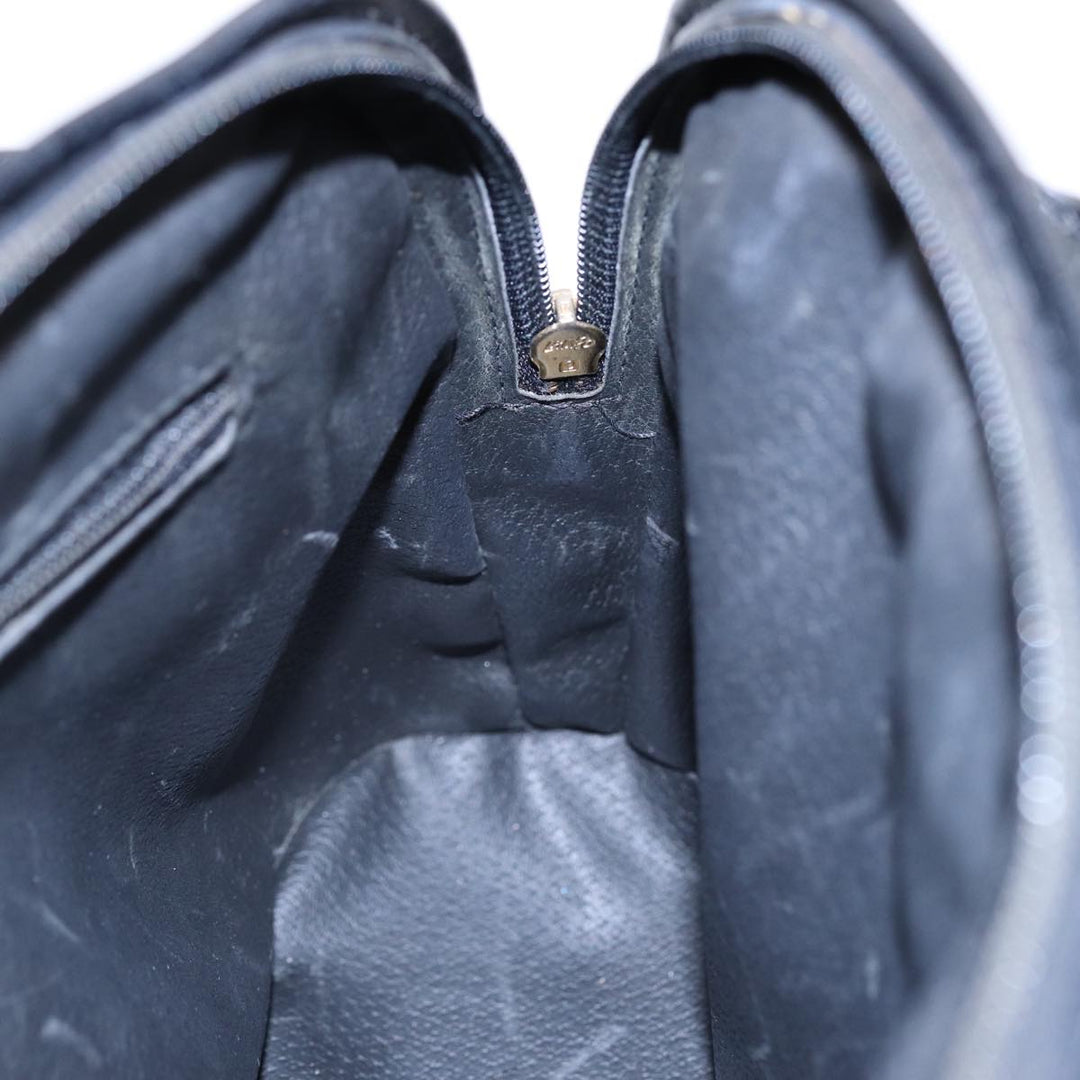 Celine Hand Bag Leather 2way Black Gold Auth 85493