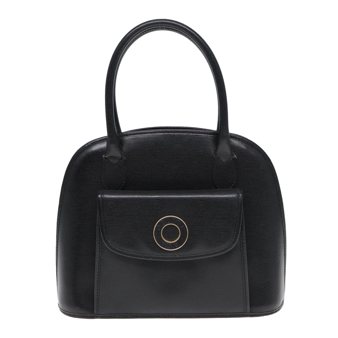 Celine Hand Bag Leather 2way Black Gold Auth 85493