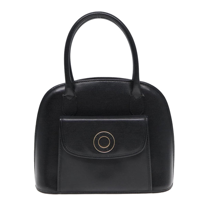 Celine Hand Bag Leather 2way Black Gold Auth 85493