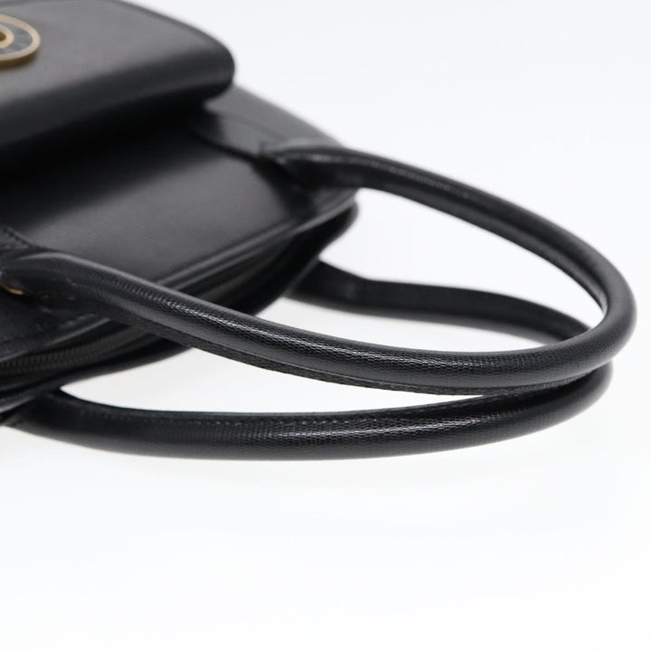 Celine Hand Bag Leather 2way Black Gold Auth 85493