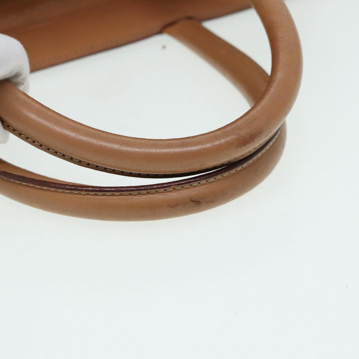 Celine Macadam Canvas Hand Bag PVC Leather Brown Gold Auth 85545