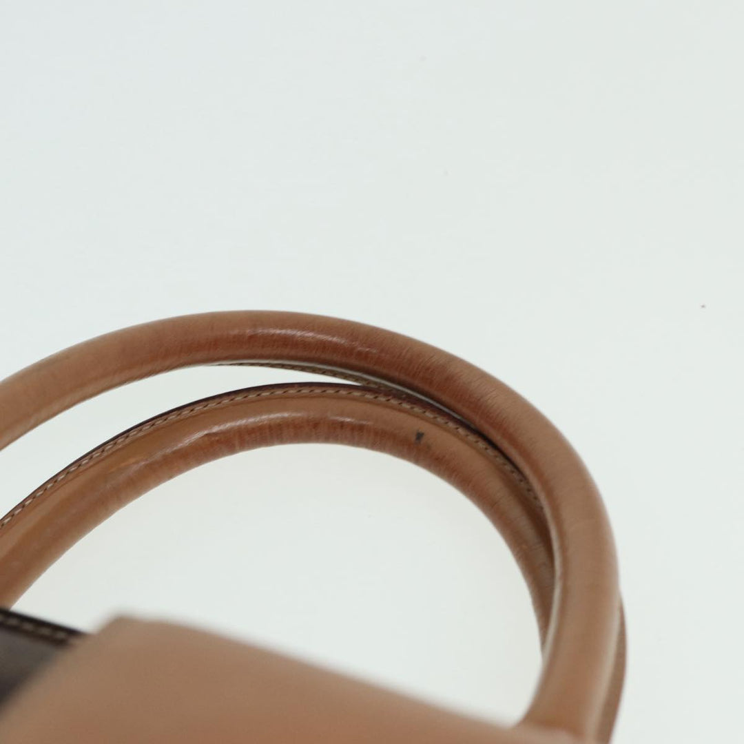 Celine Macadam Canvas Hand Bag PVC Leather Brown Gold Auth 85545