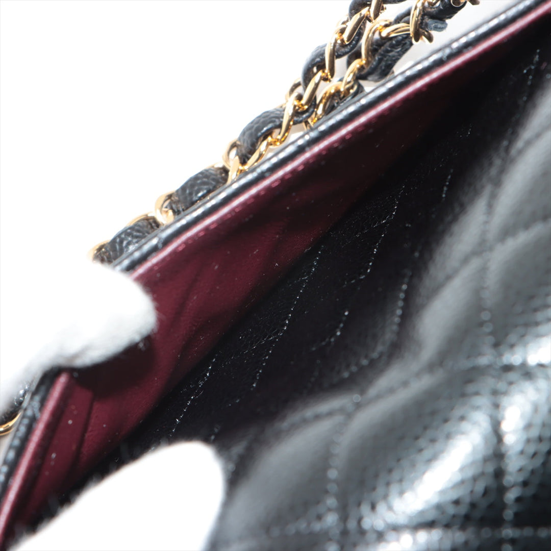 Top Quality Chanel Matrasse 25 Caviar S Double Flap Double Chain Bag Black G  15th