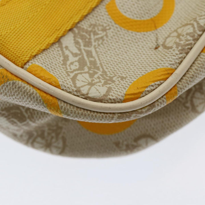 Celine C Sulky Hand Bag Coated Canvas Silver Beige Auth 85696