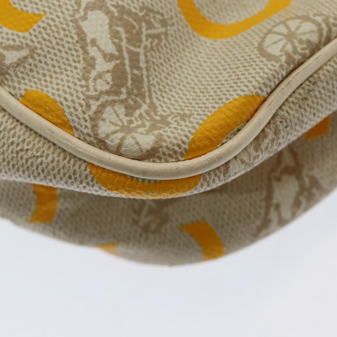 Top Quality Celine C Sulky Hand Bag Coated Canvas Silver Beige Auth 85696