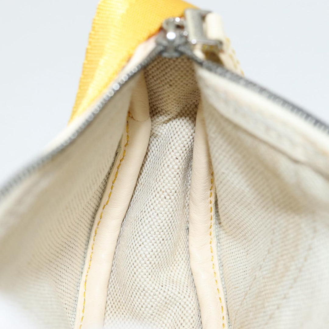 Celine C Sulky Hand Bag Coated Canvas Silver Beige Auth 85696