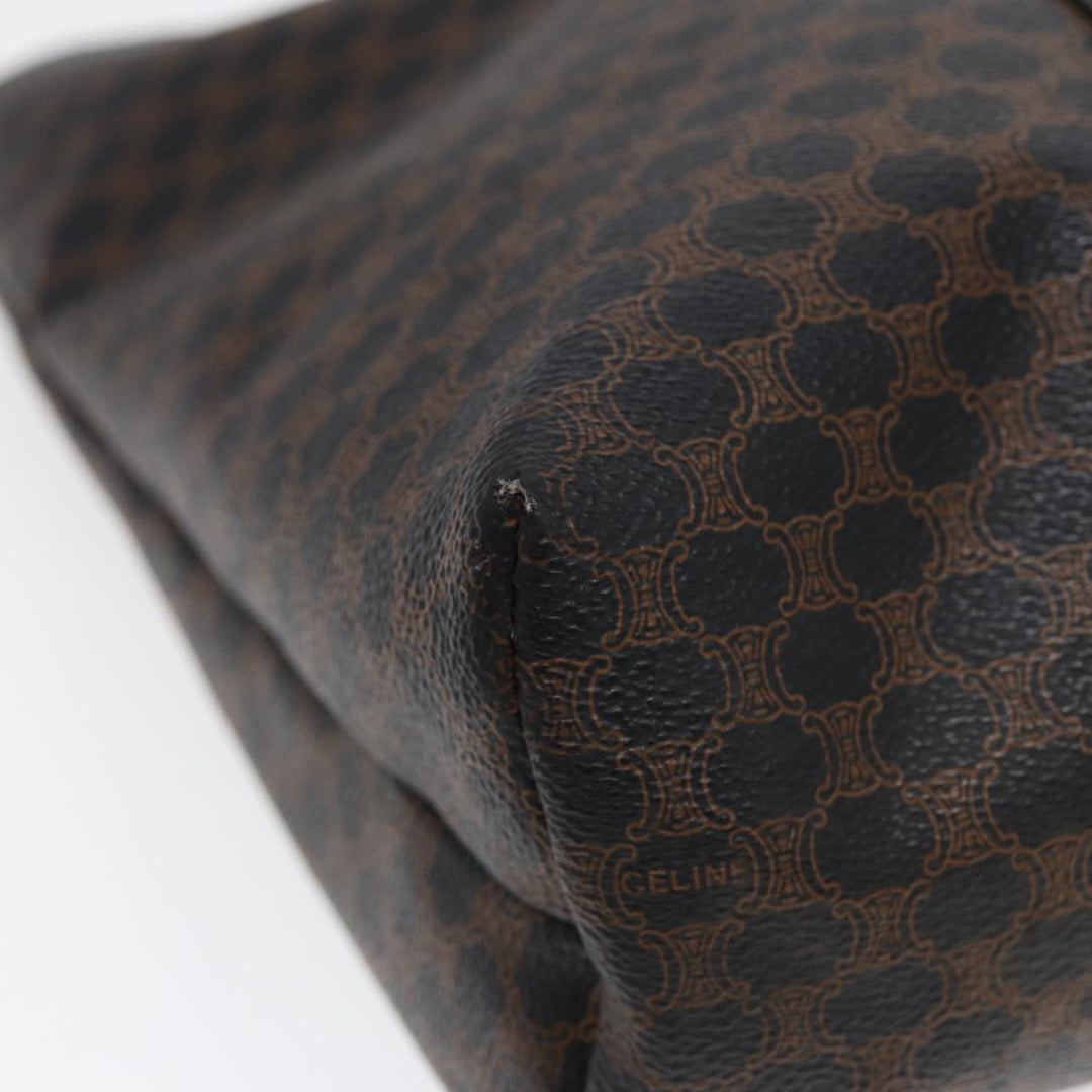Celine Macadam Canvas Tote Bag PVC Black Gold Auth 85704