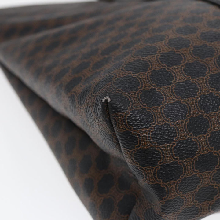 Celine Macadam Canvas Tote Bag PVC Black Gold Auth 85704