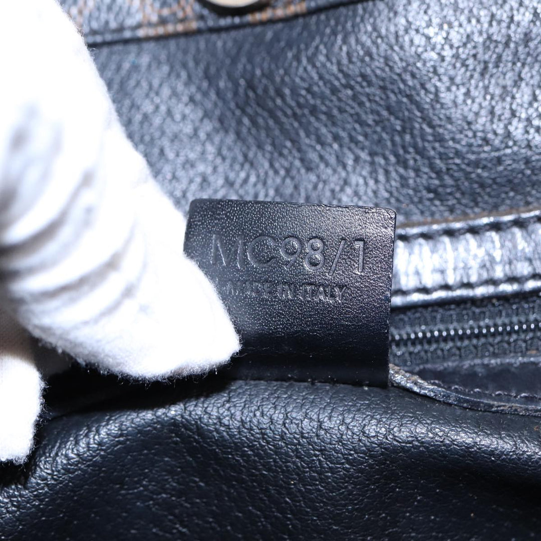 Celine Macadam Canvas Tote Bag PVC Black Gold Auth 85704