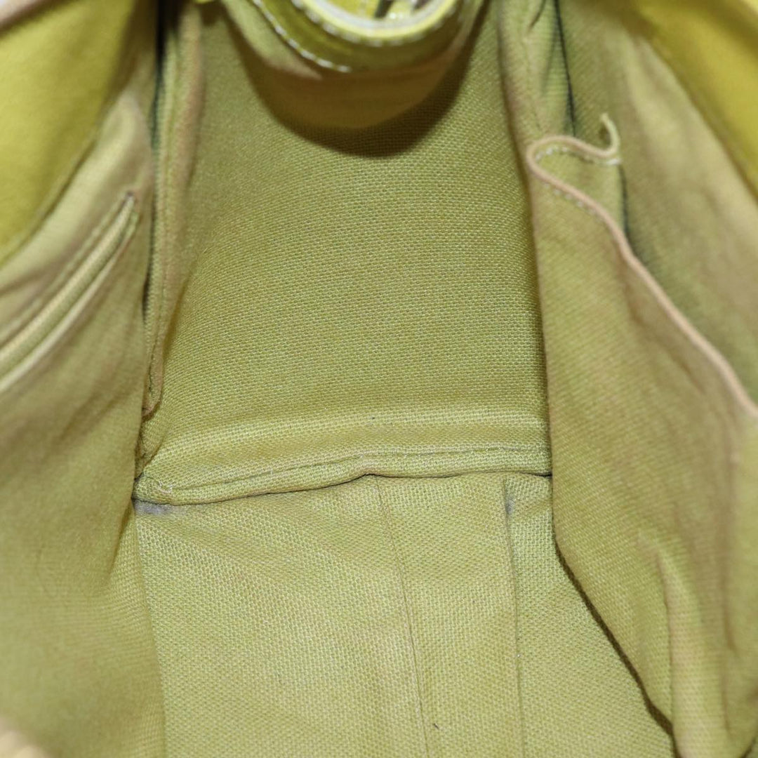 Burberry Nova Check Hand Bag PVC 2way Beige Gold Pistachio Yellow Auth 85745