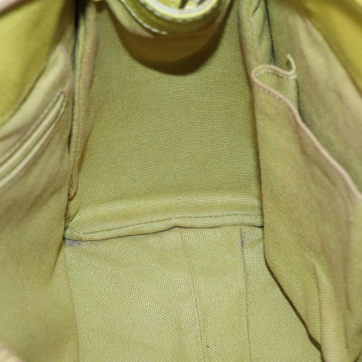 Burberry Nova Check Hand Bag PVC 2way Beige Gold Pistachio Yellow Auth 85745