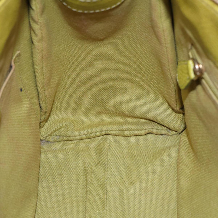 Burberry Nova Check Hand Bag PVC 2way Beige Gold Pistachio Yellow Auth 85745
