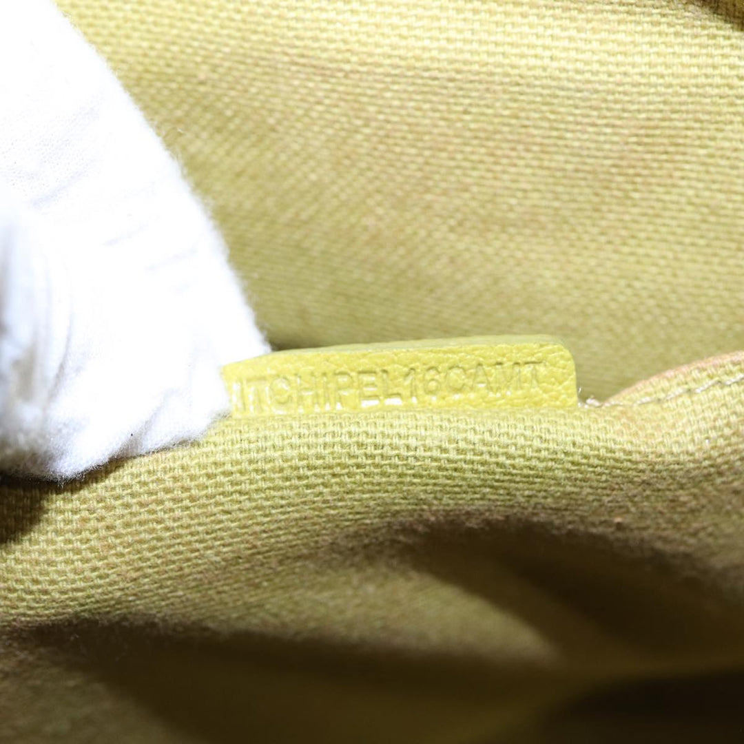 Burberry Nova Check Hand Bag PVC 2way Beige Gold Pistachio Yellow Auth 85745