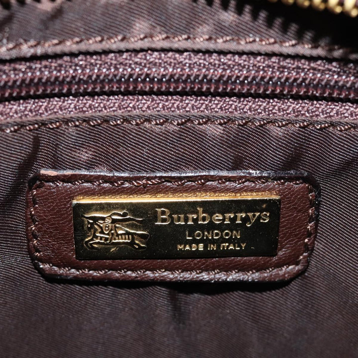 BurberrySs Nova Check Shoulder Bag Wool Beige Gold Auth 85746