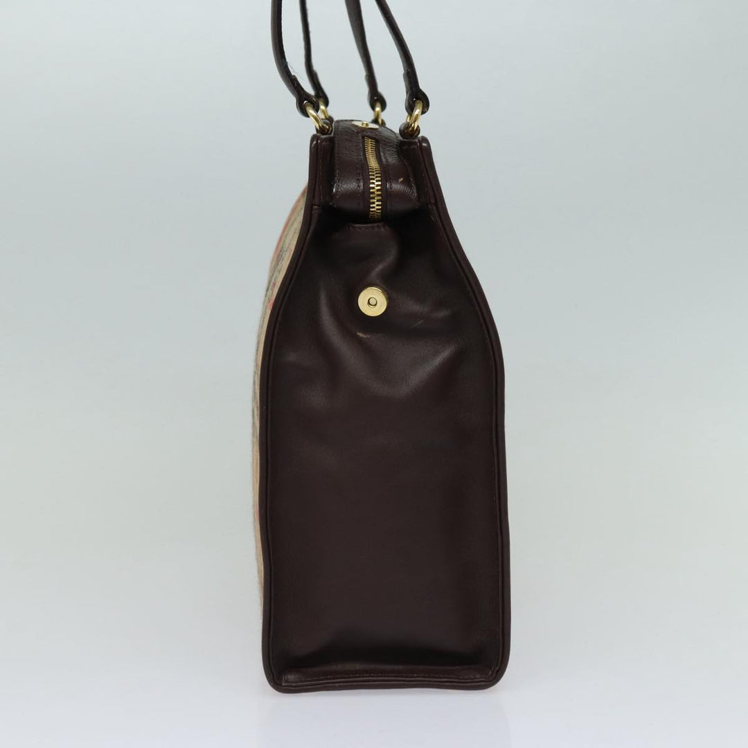 BurberrySs Nova Check Shoulder Bag Wool Beige Gold Auth 85746