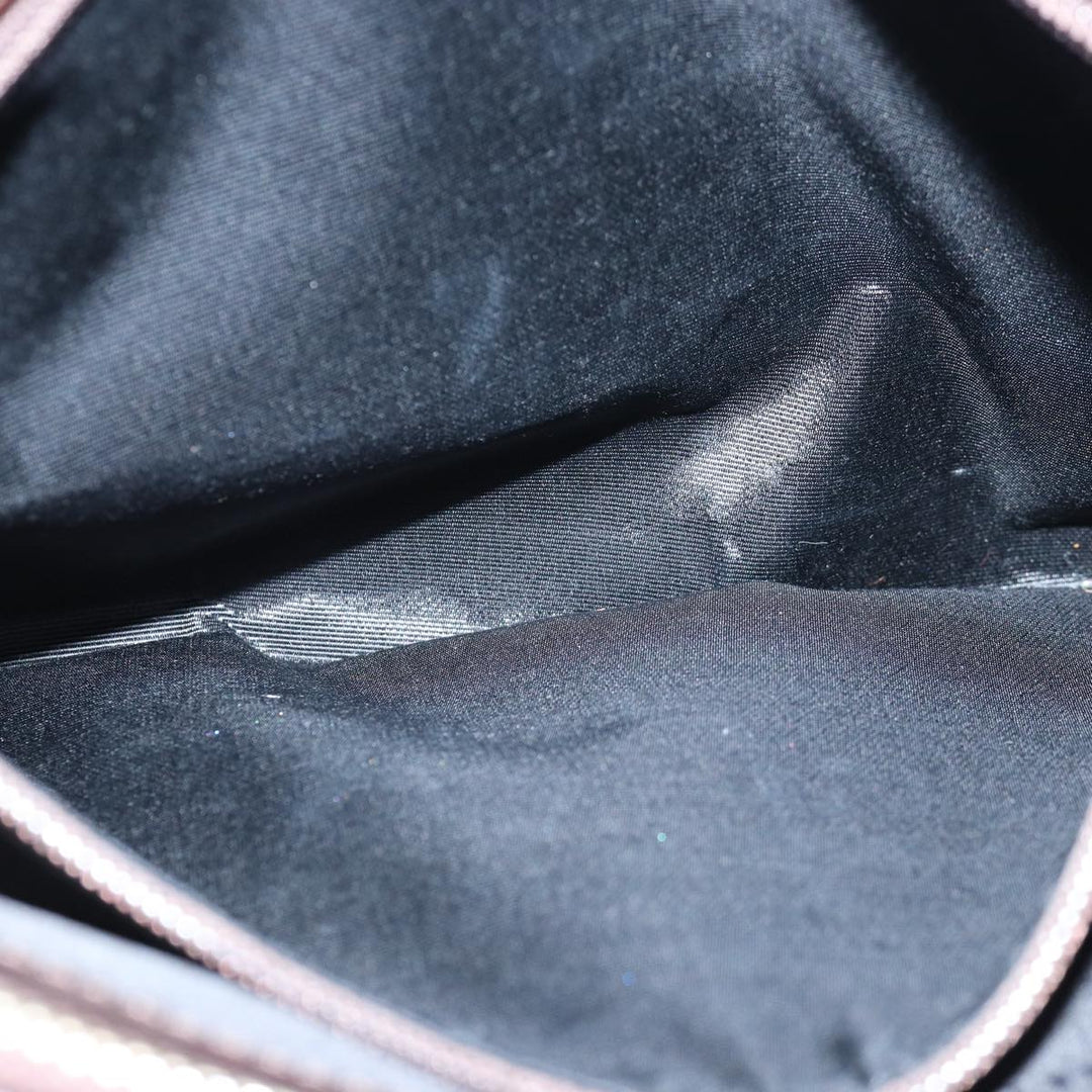 Burberry Nova Check Hand Bag Nylon Beige Silver Auth 85862