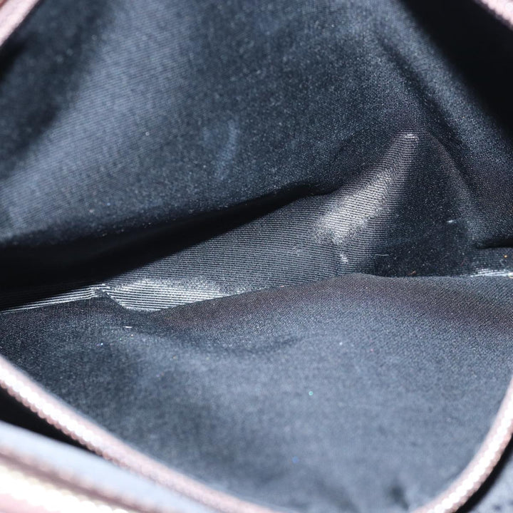 Burberry Nova Check Hand Bag Nylon Beige Silver Auth 85862