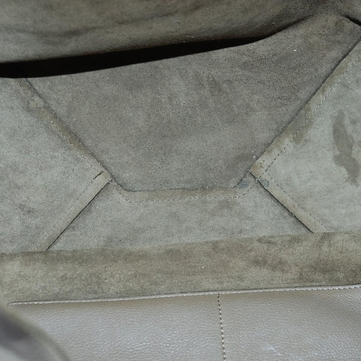 Celine Cabas Phantom Small Tote Bag Leather Gray Gold Auth 85864