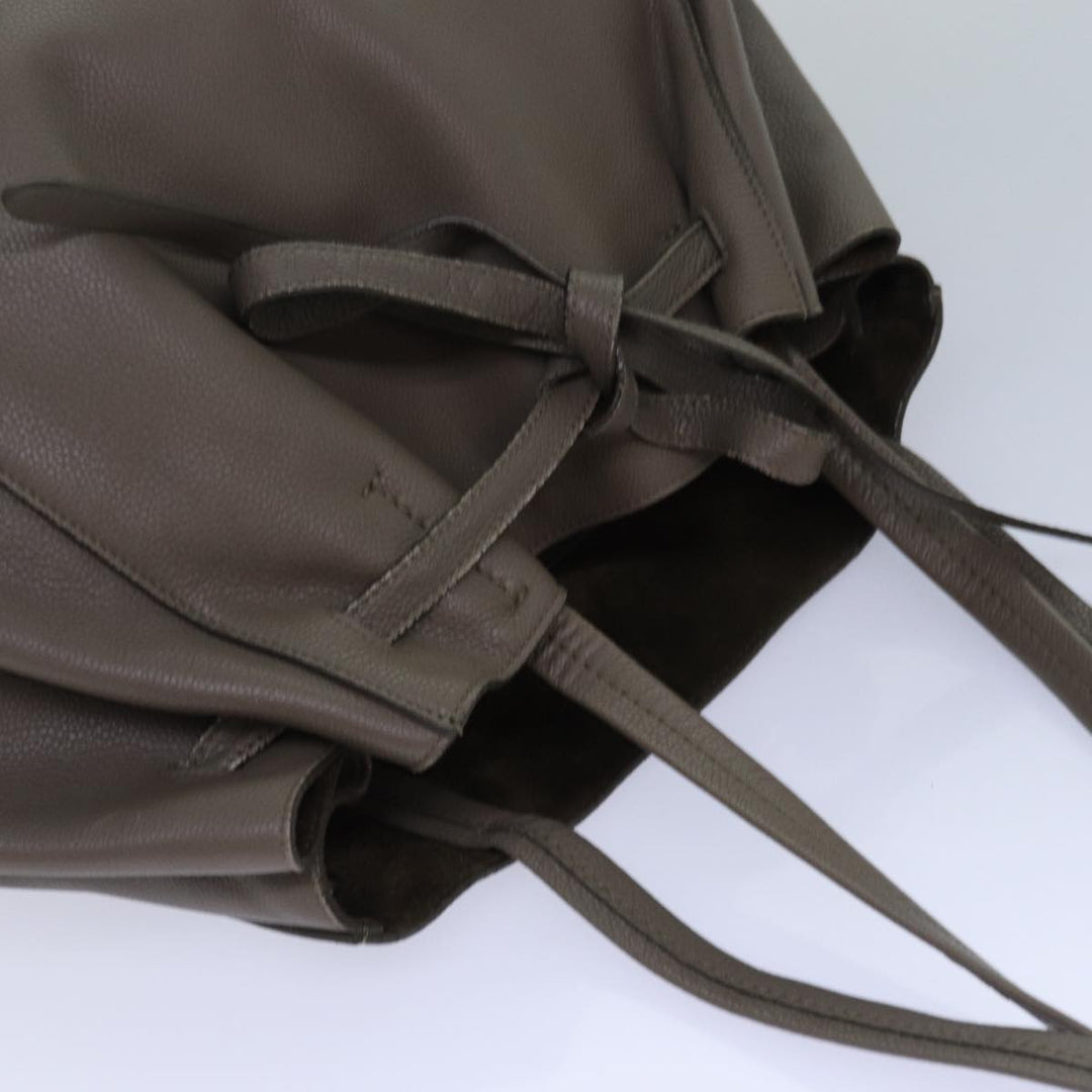 Top Quality Celine Cabas Phantom Small Tote Bag Leather Gray Gold Auth 85864