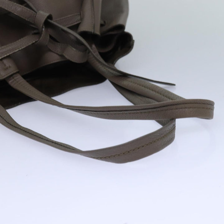 Celine Cabas Phantom Small Tote Bag Leather Gray Gold Auth 85864