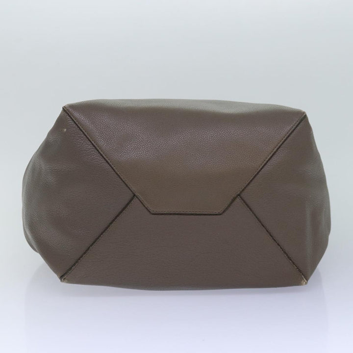Celine Cabas Phantom Small Tote Bag Leather Gray Gold Auth 85864