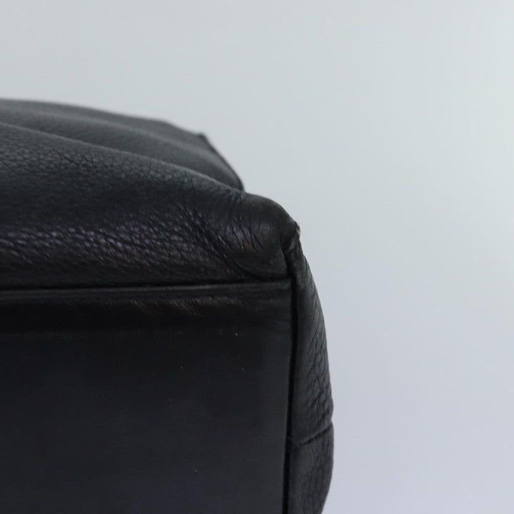 BurberrySs Shoulder Bag Leather Silver Black Auth 85895