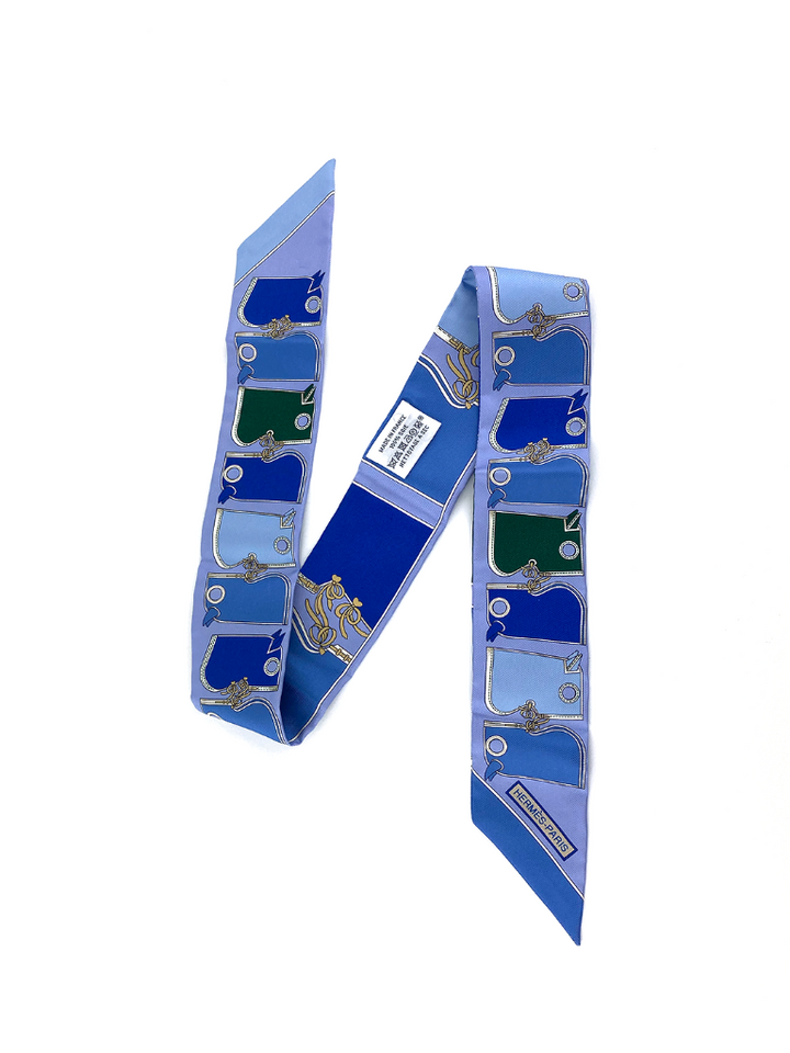 Hermes Blue Twilly Scarf