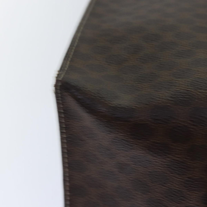 Celine Macadam Canvas Shoulder Bag PVC Leather Brown Gold Auth 85902