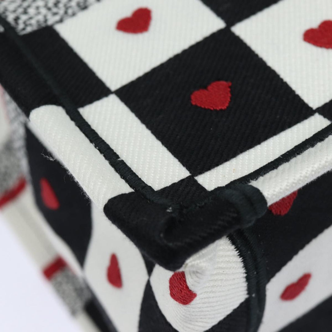 CHRISTIAN Top quality Dior Top quality Dior Amour Book Tote Tote Bag Canvas Black White Auth 85927A