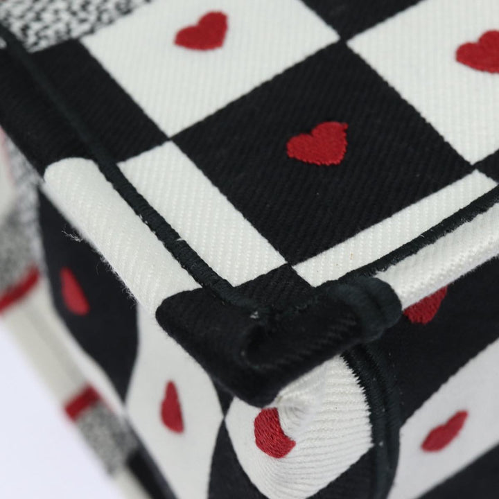 CHRISTIAN Top quality Dior Top quality Dior Amour Book Tote Tote Bag Canvas Black White Auth 85927A