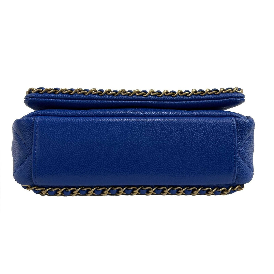 Chanel Mini Chain Around Multi Chain Full New Bag Quilted Caviar 22B Blue
