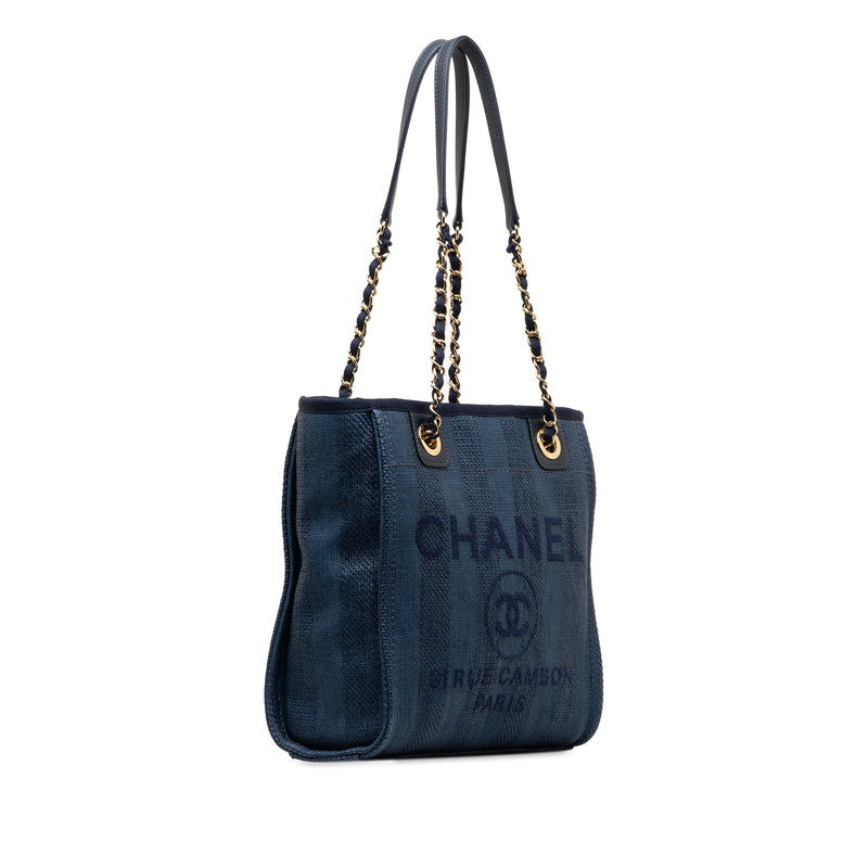 Top Quality Chanel Denim Doverville PM Shoulder Bag Navy Canvas Leather  Chanel