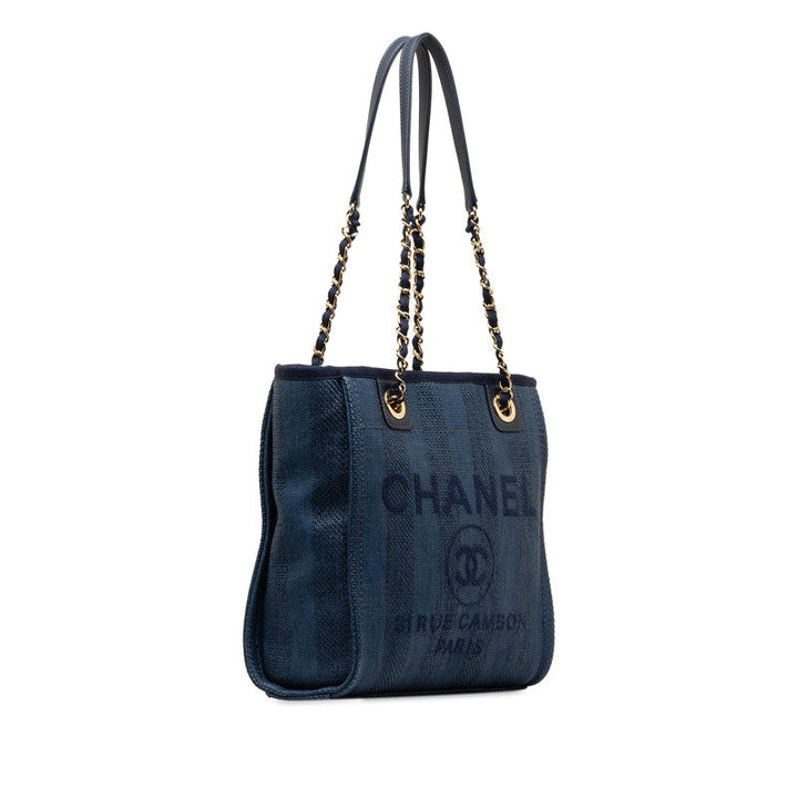 Top Quality Chanel Denim Doverville PM Shoulder Bag Navy Canvas Leather  Chanel
