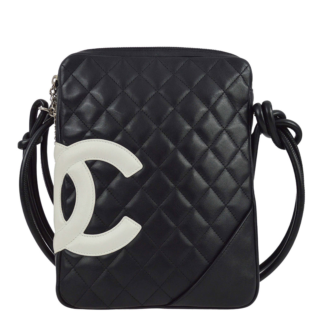Top Quality Chanel 2003-2004 Black Calfskin Cambon Ligne Shoulder Bag