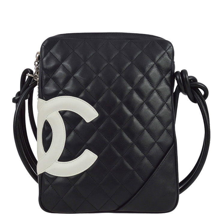 Top Quality Chanel 2003-2004 Black Calfskin Cambon Ligne Shoulder Bag