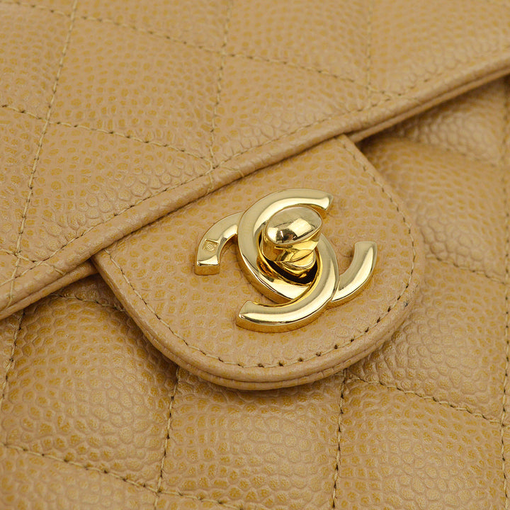 Top Quality Chanel Beige Caviar Mini Classic Square Flap Shoulder Bag 17