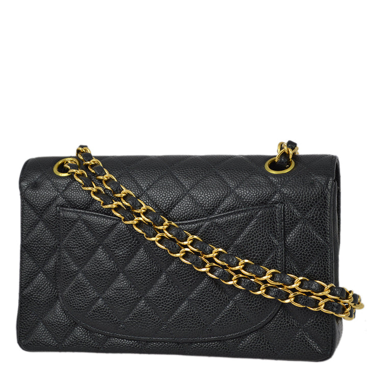 Top Quality Chanel 2000-2002 Black Caviar Small Classic Double Flap Bag