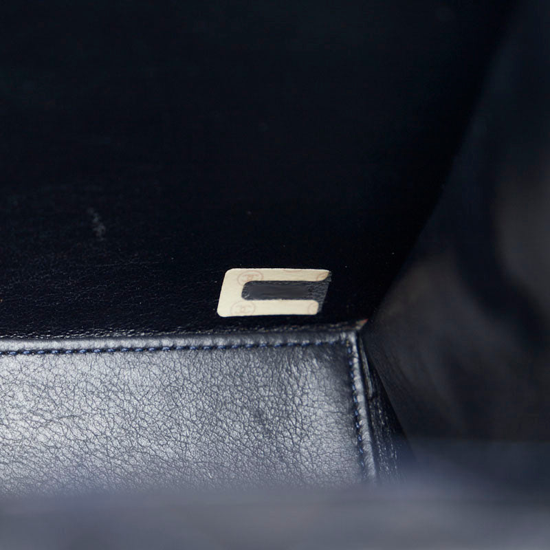 Top Quality Chanel Vintage Matrasse Chain Shoulder Bag Navy White Lambskin