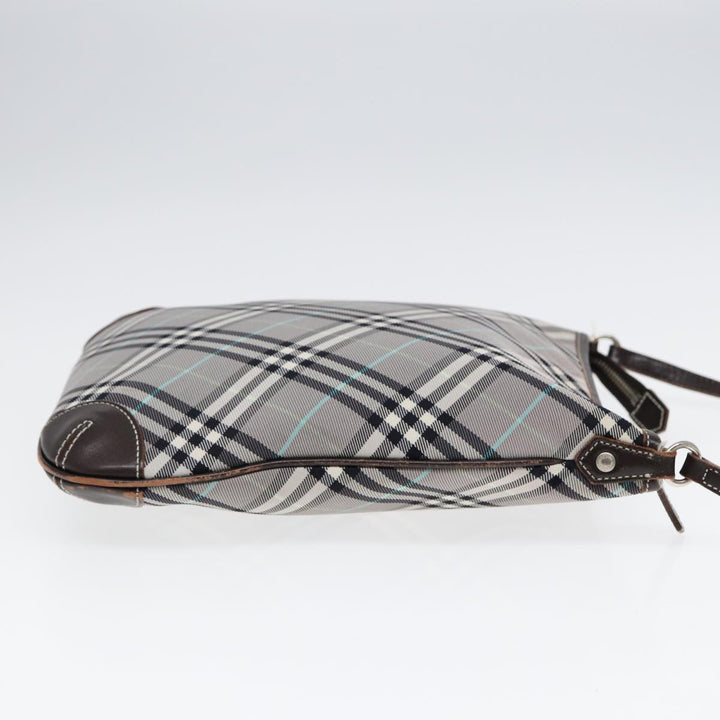 Burberry Nova Check Shoulder Bag Canvas Gray Silver Auth 86049