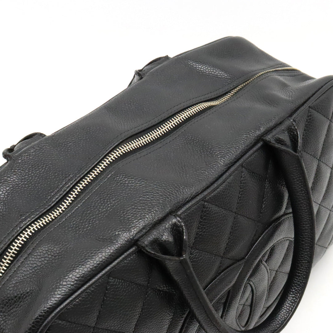 Top Quality Chanel Mattress Cocomark Handbag Mini Boston Bag Caviar Skin Leather Black Black Gold  A20997