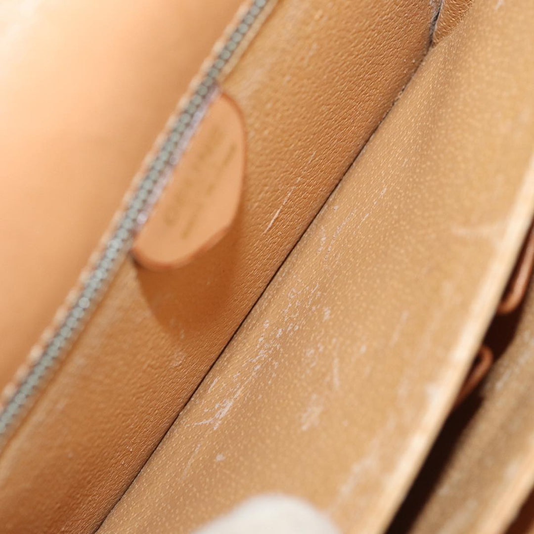 Celine Macadam Canvas Horse Carriage Shoulder Bag Beige Gold Auth 86168