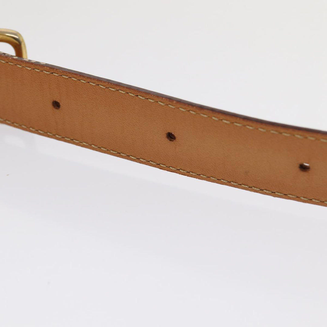 Celine Macadam Canvas Horse Carriage Shoulder Bag Beige Gold Auth 86168