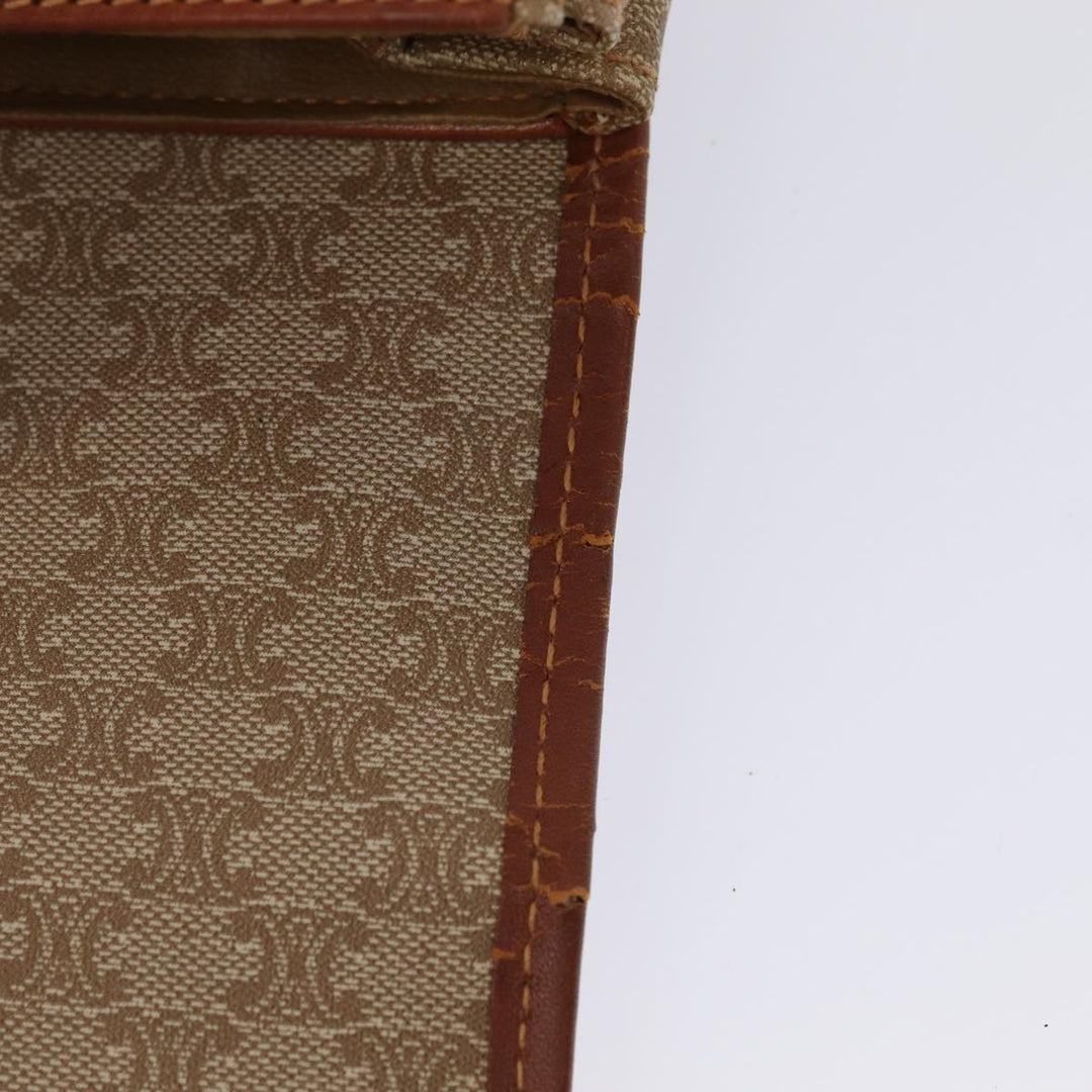 Celine Macadam Canvas Hand Bag Beige Gold Auth 86426