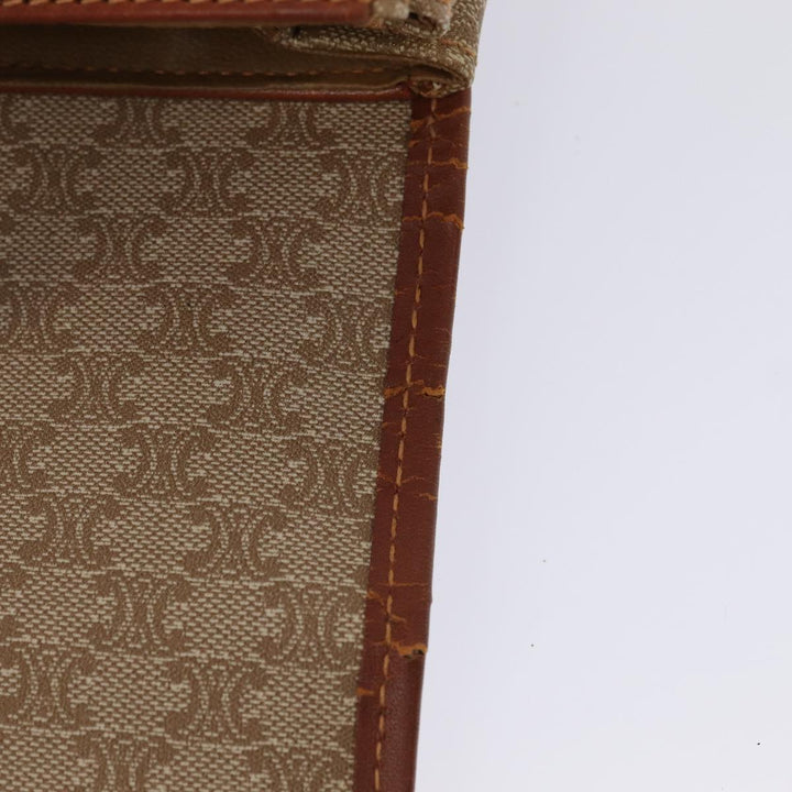 Celine Macadam Canvas Hand Bag Beige Gold Auth 86426