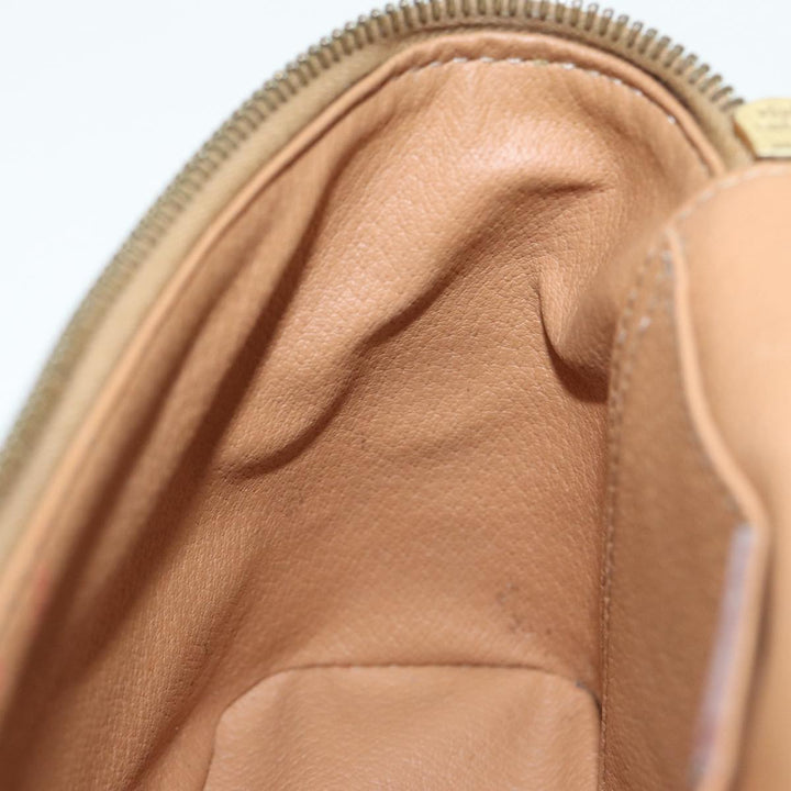 Celine Macadam Canvas Hand Bag PVC Leather 2way Brown Gold Auth 86428