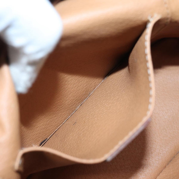 Celine Macadam Canvas Hand Bag PVC Leather 2way Brown Gold Auth 86428