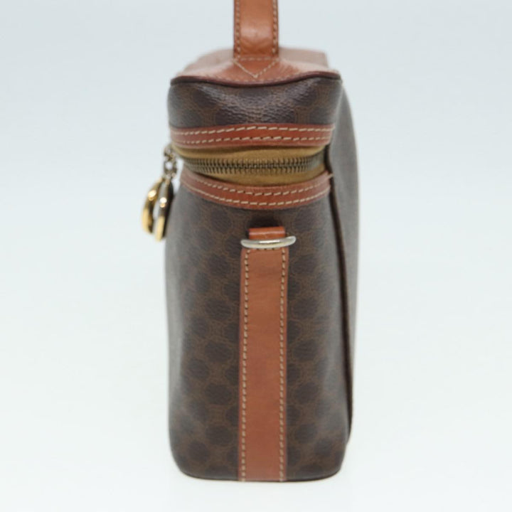 Celine Macadam Canvas Hand Bag PVC Leather 2way Brown Gold Auth 86428