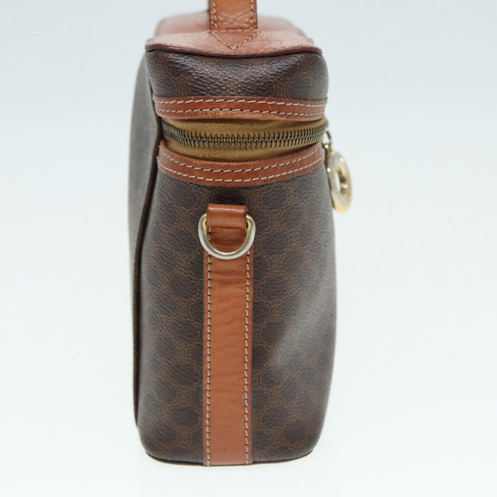 Celine Macadam Canvas Hand Bag PVC Leather 2way Brown Gold Auth 86428