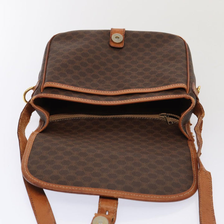 Celine Macadam Canvas Shoulder Bag 2Set Brown Auth 86463