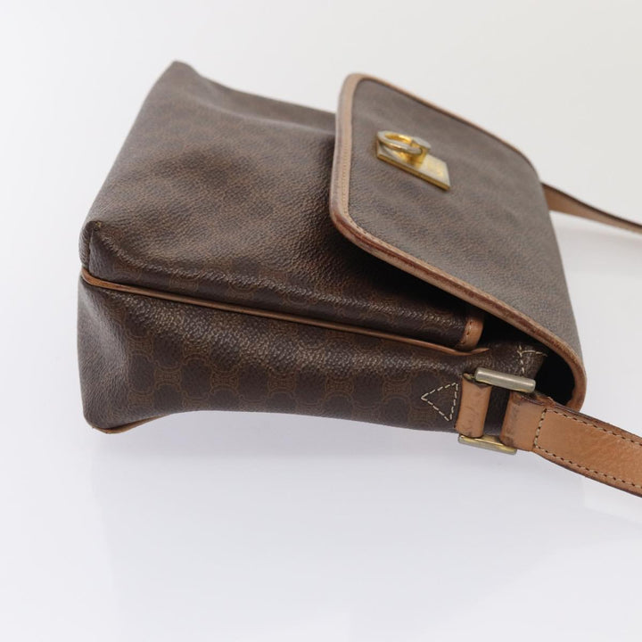 Celine Macadam Canvas Shoulder Bag 2Set Brown Auth 86463